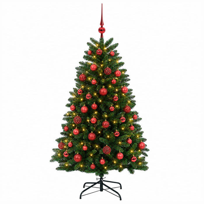 Brad de Crăciun artificial, verde mediu, cu globuri 150 cm WALTI