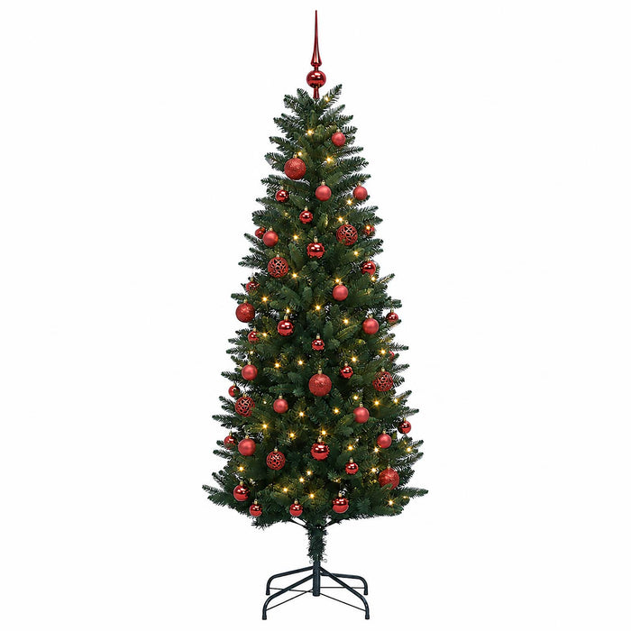 Brad de Crăciun artificial cu globuri 120 cm 150 LED-uri WALTI