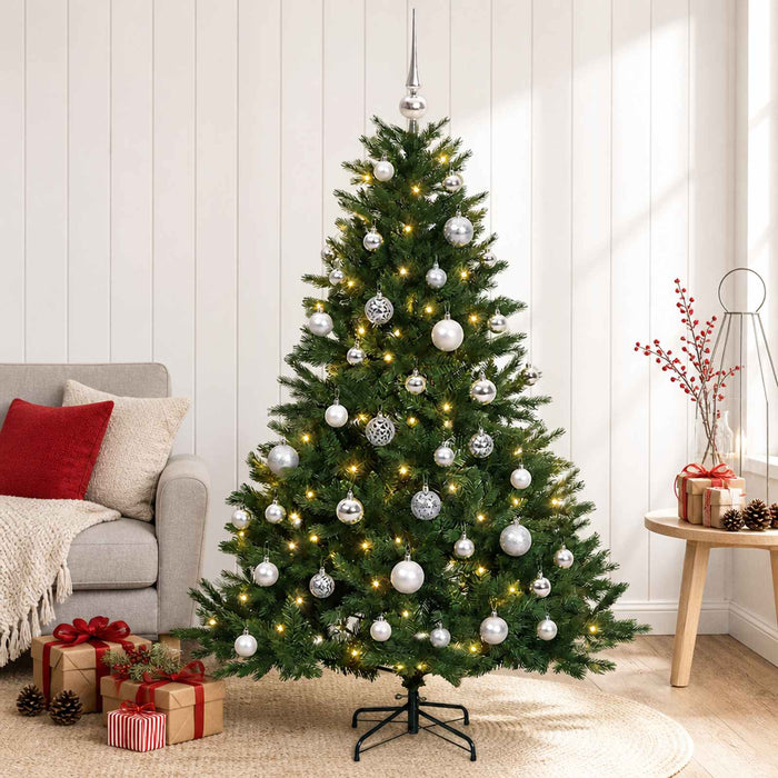 Brad de Crăciun artificial cu glob 150 cm 150 LED-uri Alb cald WALTI