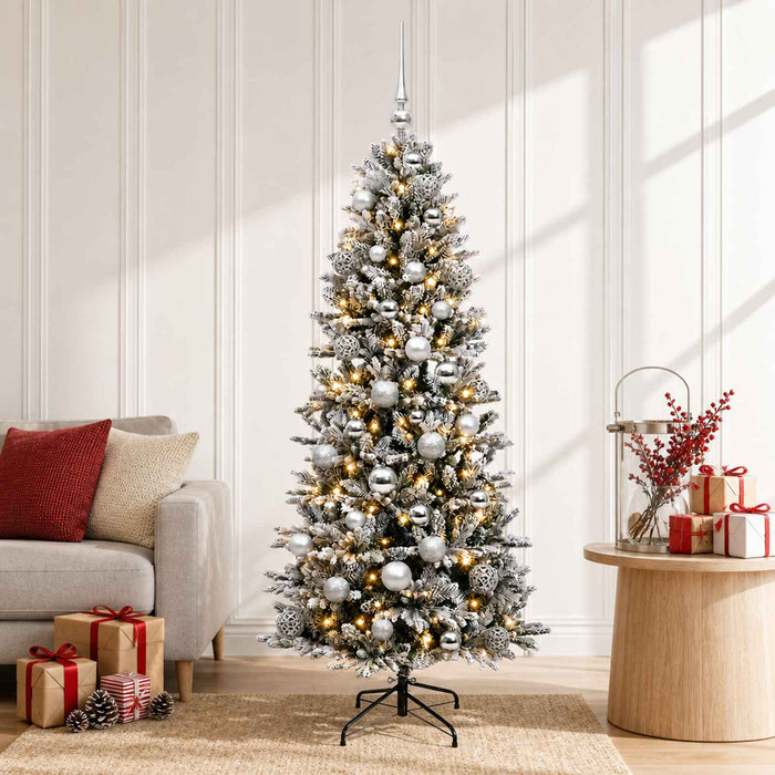 Brad de Crăciun artificial cu glob 120 cm 150 LED-uri Alb cald WALTI