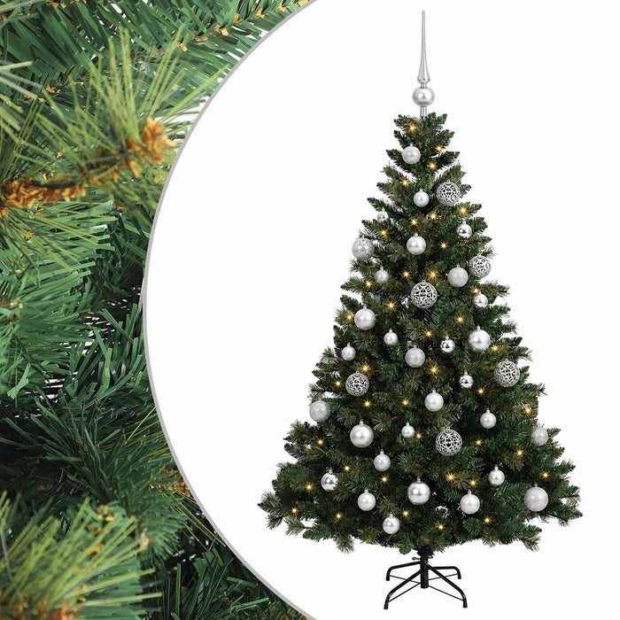 Brad de Crăciun artificial cu globuri 150 cm 150 LED-uri WALTI