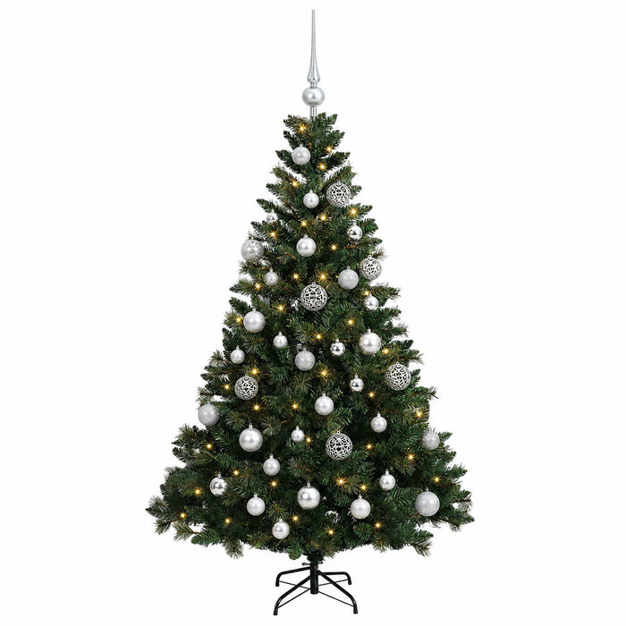 Brad de Crăciun artificial cu globuri 150 cm 150 LED-uri WALTI