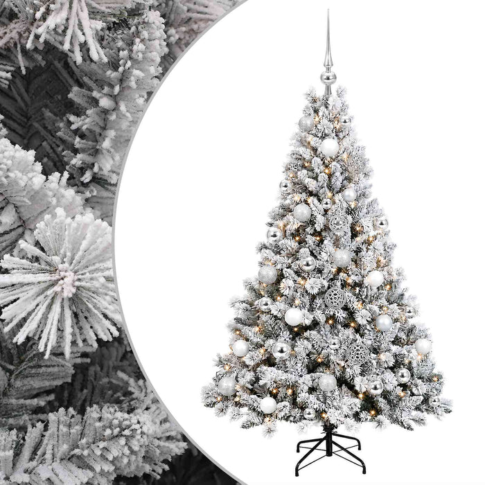 Brad de Crăciun artificial cu globuri 150 cm 150 LED-uri WALTI