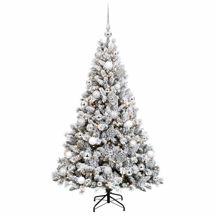 Brad de Crăciun artificial cu globuri 150 cm 150 LED-uri WALTI