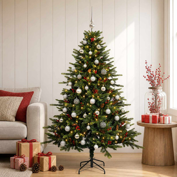 Brad de Crăciun artificial cu glob 150 cm 150 LED-uri Alb cald WALTI