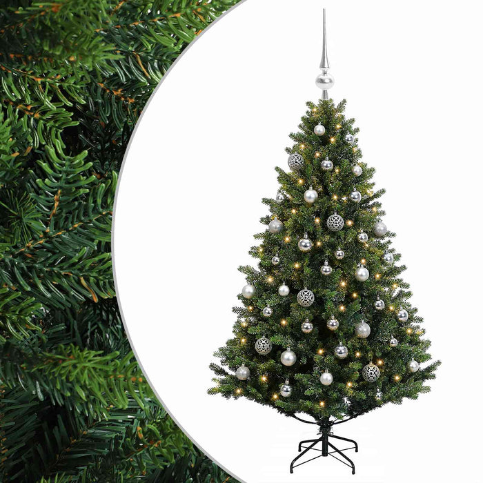 Brad de Crăciun artificial cu globuri 150 cm 150 LED-uri WALTI