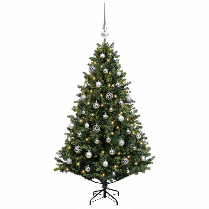 Brad de Crăciun artificial cu globuri 150 cm 150 LED-uri WALTI
