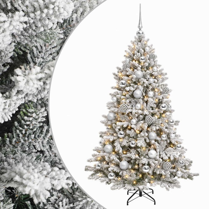 Brad de Crăciun artificial cu globuri 150 cm 150 LED-uri WALTI