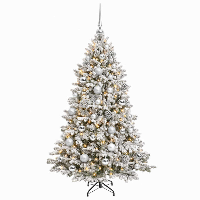 Brad de Crăciun artificial cu globuri 150 cm 150 LED-uri WALTI