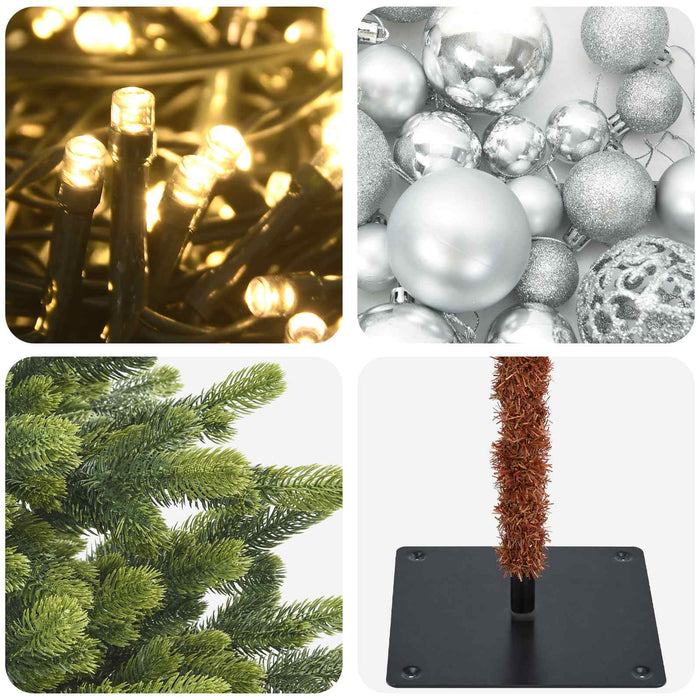 Brad de Crăciun artificial cu glob 120 cm 150 LED-uri Alb cald WALTI