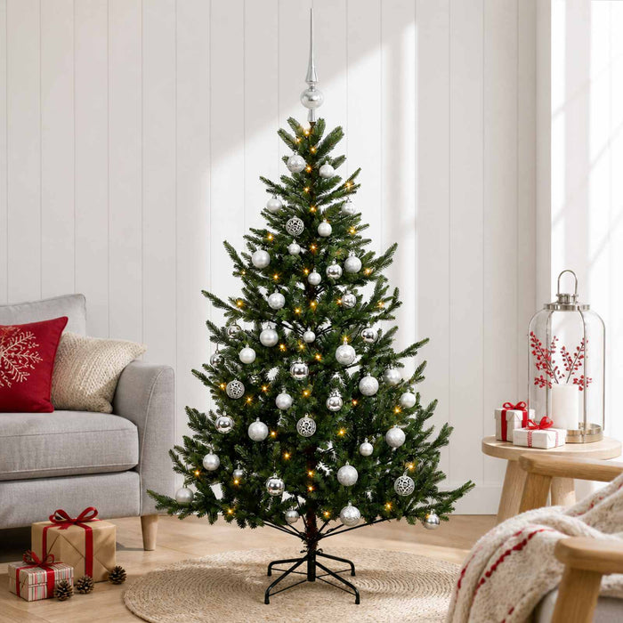 Brad de Crăciun artificial cu glob 150 cm 150 LED-uri Alb cald WALTI