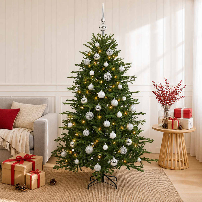 Brad de Crăciun artificial cu glob 120 cm 150 LED-uri Alb cald WALTI