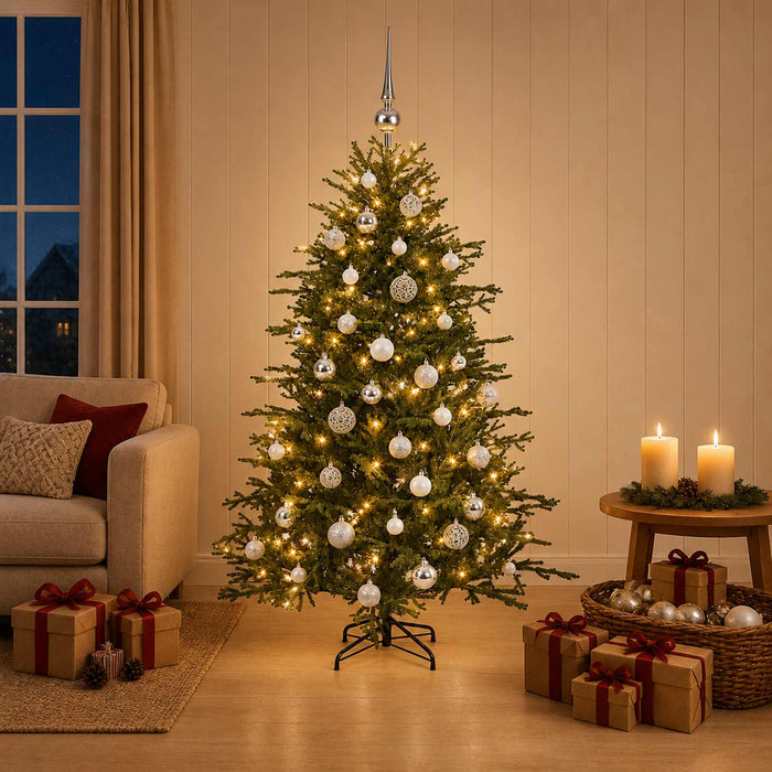 Brad de Crăciun artificial cu glob 120 cm 150 LED-uri Alb cald WALTI