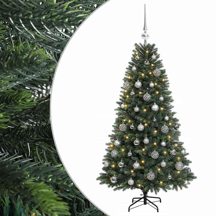 Brad de Crăciun artificial cu globuri 120 cm 150 LED-uri WALTI