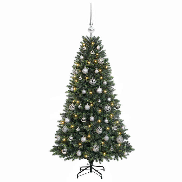 Brad de Crăciun artificial cu globuri 120 cm 150 LED-uri WALTI