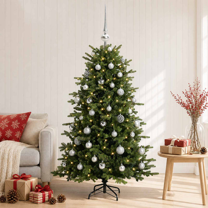 Brad de Crăciun artificial cu glob 150 cm 150 LED-uri Alb cald WALTI