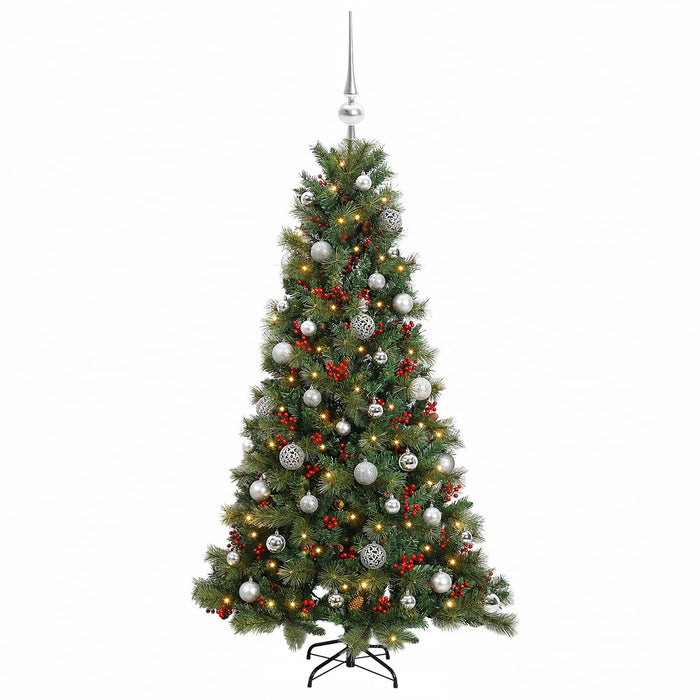 Brad de Crăciun artificial cu glob 150 cm 150 LED-uri Alb cald WALTI