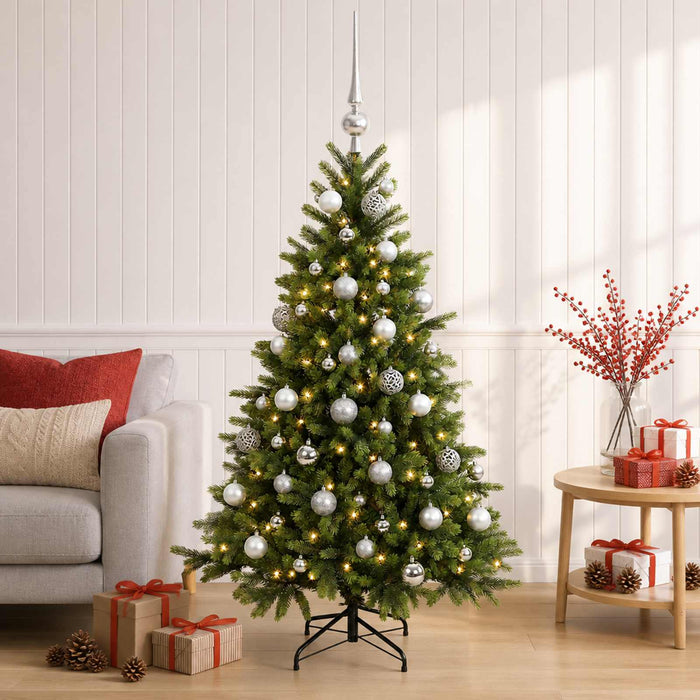 Brad de Crăciun artificial cu glob 150 cm 150 LED-uri Alb cald WALTI