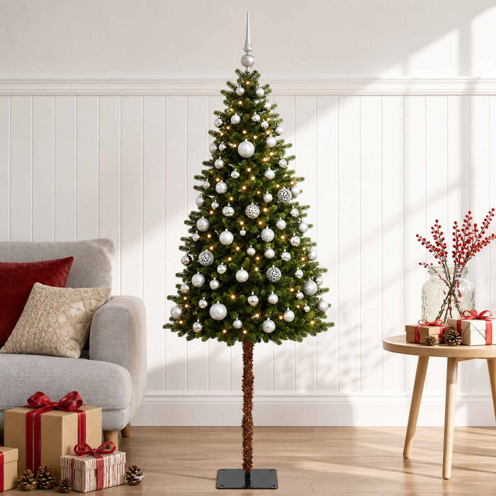 Brad de Crăciun artificial cu globuri 150 cm 150 LED-uri - WALTI WALTI