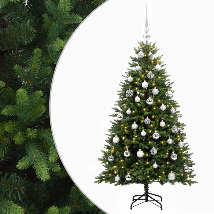 Brad de Crăciun artificial cu globuri 150 cm 150 LED-uri - WALTI WALTI