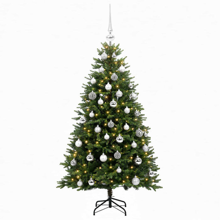 Brad de Crăciun artificial cu globuri 150 cm 150 LED-uri - WALTI WALTI