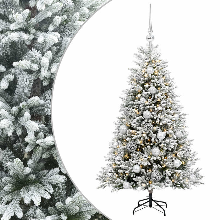 Brad de Crăciun artificial cu globuri 150 cm 150 LED-uri - WALTI WALTI