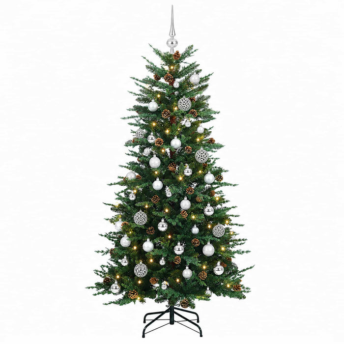 Brad de Crăciun artificial cu glob 150 cm 150 LED-uri Alb cald WALTI