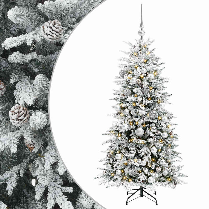 Brad de Crăciun artificial cu glob 150 cm 150 LED-uri Alb cald WALTI
