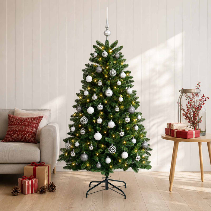 Brad de Crăciun artificial, verde mediu, cu globuri 150 cm WALTI