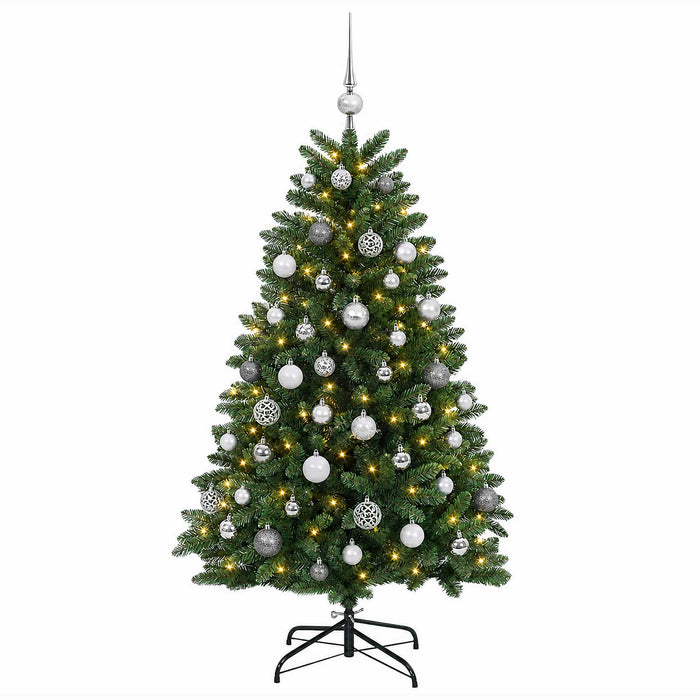 Brad de Crăciun artificial, verde mediu, cu globuri 150 cm WALTI
