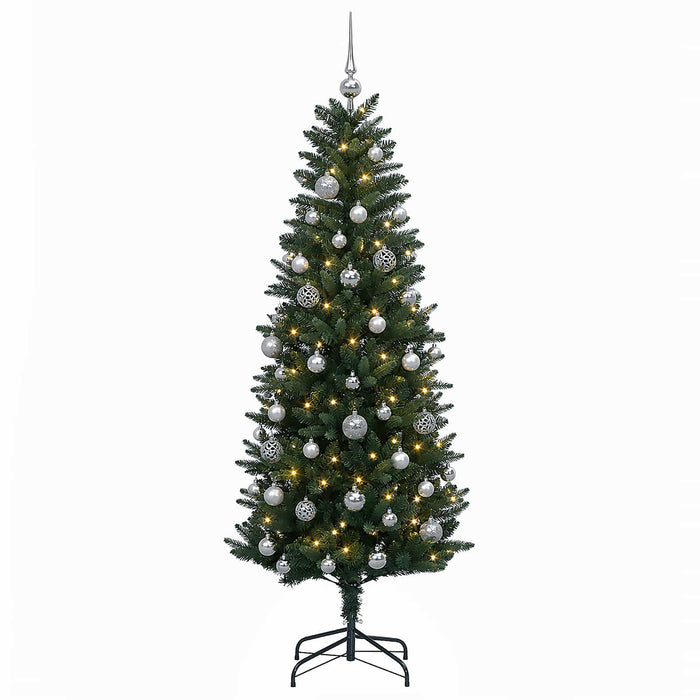 Brad de Crăciun artificial cu globuri 120 cm 150 LED-uri WALTI