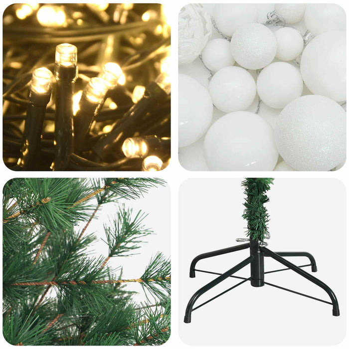 Brad de Crăciun artificial cu glob 150 cm 150 LED-uri Alb cald - WALTI WALTI