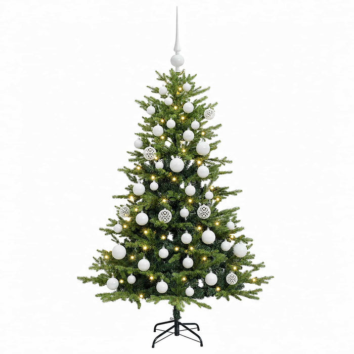 Brad de Crăciun artificial cu globuri 120 cm 150 LED-uri WALTI