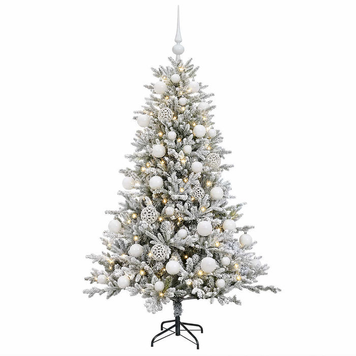 Brad de Crăciun artificial cu globuri 120 cm 150 LED-uri WALTI