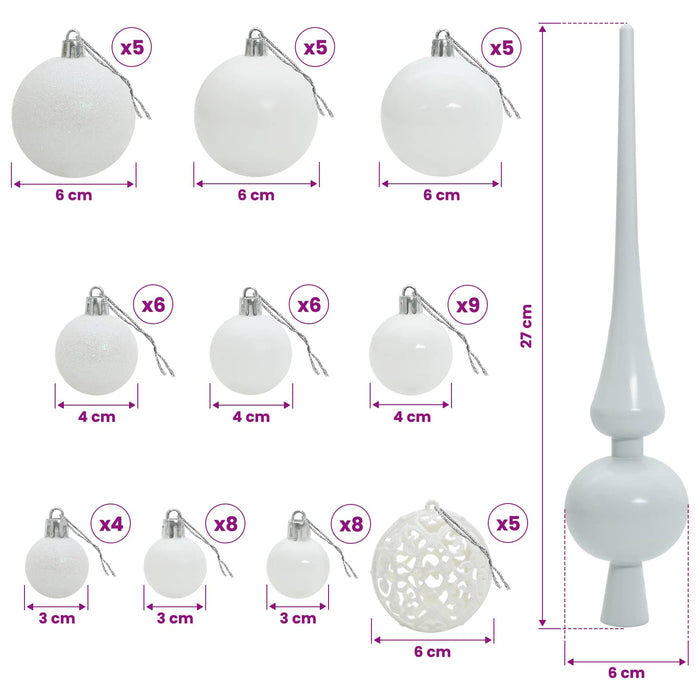 Brad de Crăciun artificial cu glob 150 cm 150 LED-uri Alb cald WALTI