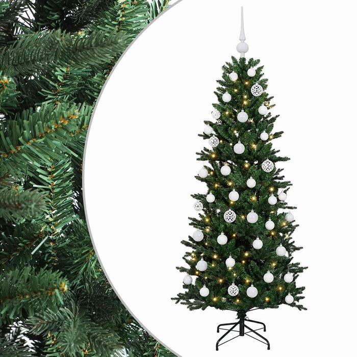 Brad de Crăciun artificial cu glob 120 cm 150 LED-uri Alb cald WALTI