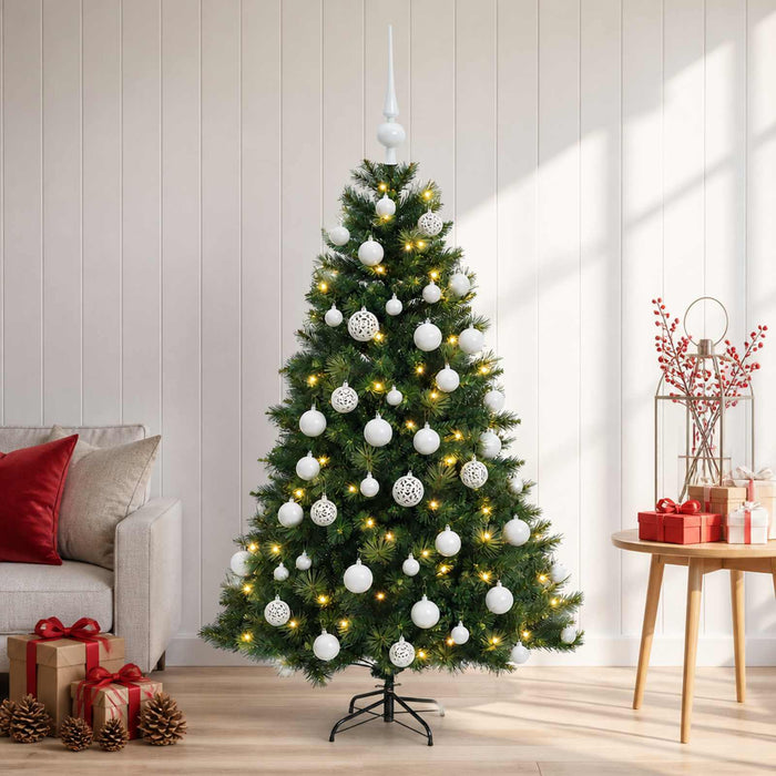 Brad de Crăciun artificial cu glob 120 cm 150 LED-uri Alb cald - WALTI WALTI