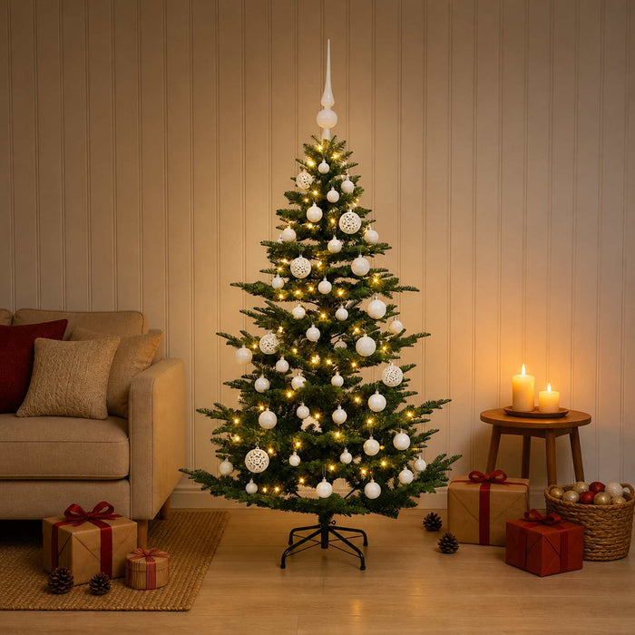 Brad de Crăciun artificial cu glob 150 cm 150 LED-uri Alb cald - WALTI WALTI