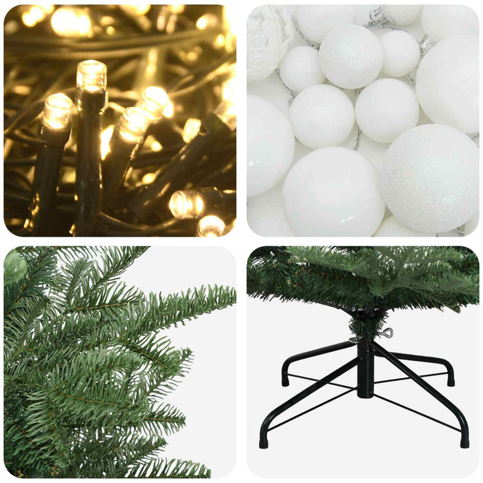 Brad de Crăciun artificial cu glob 150 cm 150 LED-uri Alb cald - WALTI WALTI