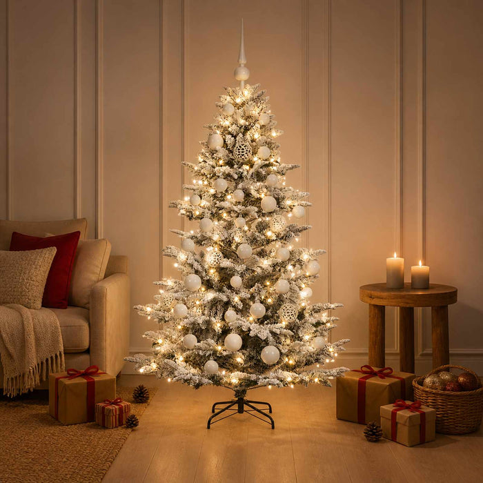 Brad de Crăciun artificial cu glob 150 cm 150 LED-uri Alb cald WALTI