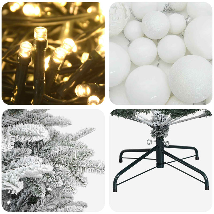 Brad de Crăciun artificial cu glob 150 cm 150 LED-uri Alb cald WALTI