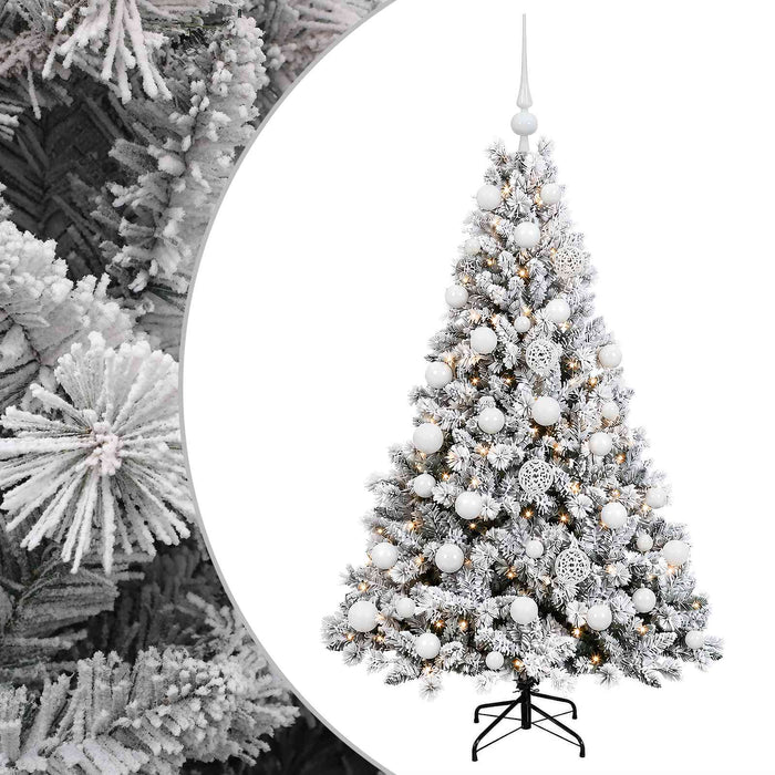 Brad de Crăciun artificial cu globuri 150 cm 150 LED-uri WALTI
