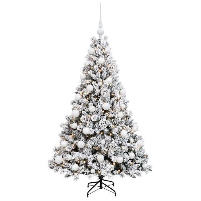 Brad de Crăciun artificial cu globuri 150 cm 150 LED-uri WALTI