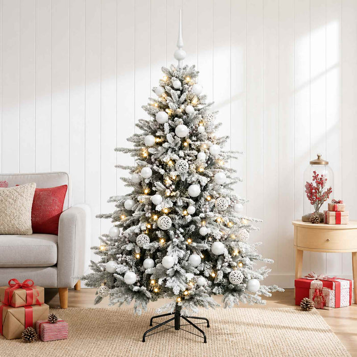 Brad de Crăciun artificial cu glob 120 cm 150 LED-uri Alb cald WALTI