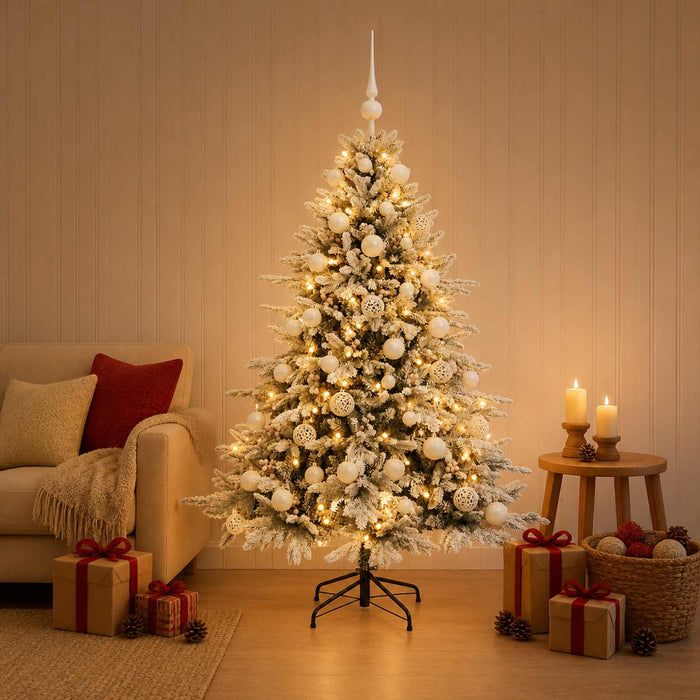 Brad de Crăciun artificial cu glob 120 cm 150 LED-uri Alb cald WALTI