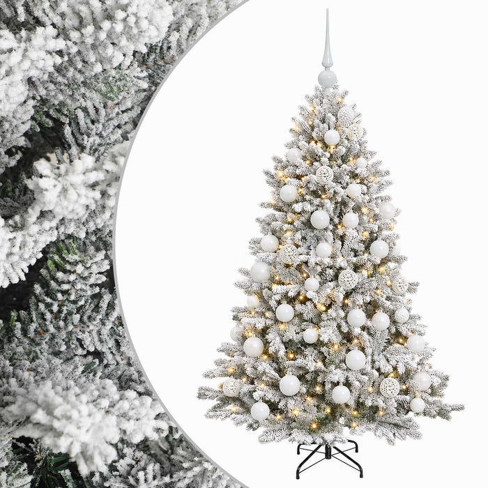 Brad de Crăciun artificial cu globuri 150 cm 150 LED-uri WALTI