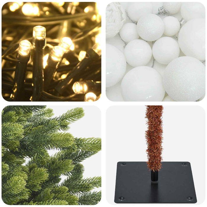 Brad de Crăciun artificial cu glob 120 cm 150 LED-uri Alb cald WALTI