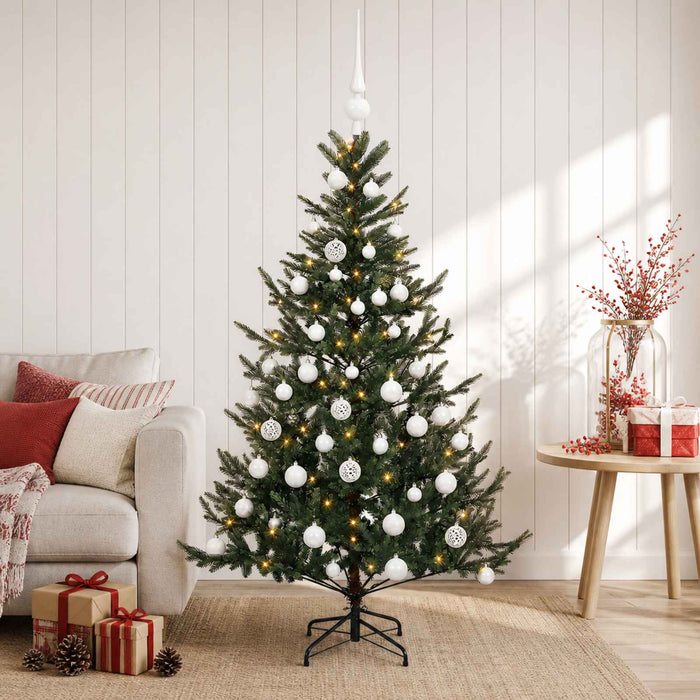 Brad de Crăciun artificial cu glob 150 cm 150 LED-uri Alb cald WALTI