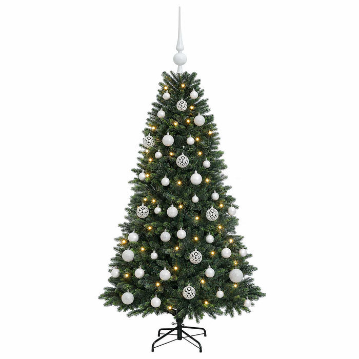Brad de Crăciun artificial cu globuri 120 cm 150 LED-uri WALTI
