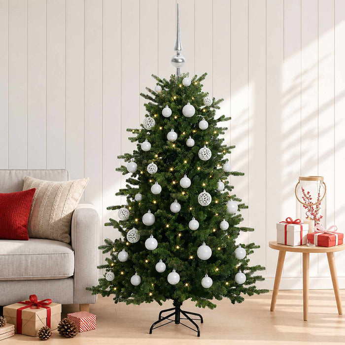 Brad de Crăciun artificial cu glob 150 cm 150 LED-uri Alb cald WALTI